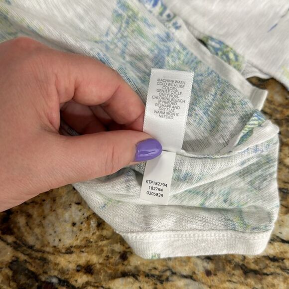 J. Jill Island Print Linen Cotton Blend Tiered Sleeve Top Size 4X - Picture 6 of 9